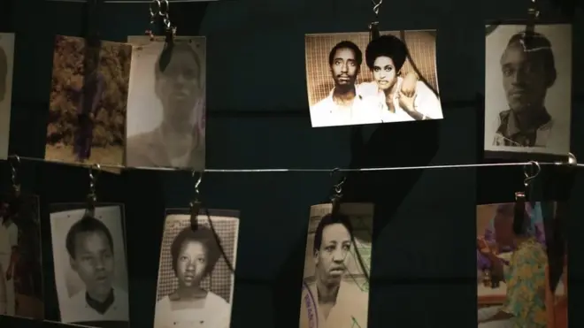 Photos of victims of the Rwandan genocide