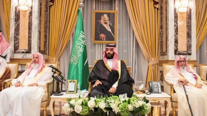 الأمير محمد بن سلمان خلال مراسم تقديم البيعة له كولي للعهد