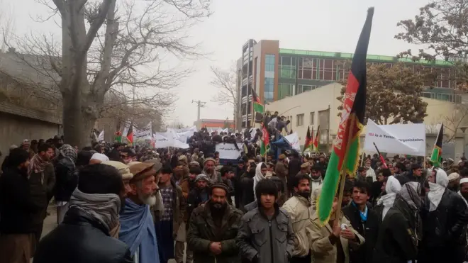 صدها شهروند کابل امروز در مقابل سفارت پاکستان تجمع کردند