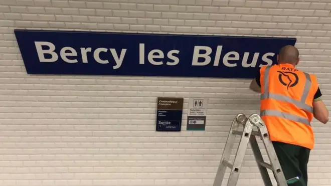 Bercy station was given the adage Les Bleus, in honour of the French team