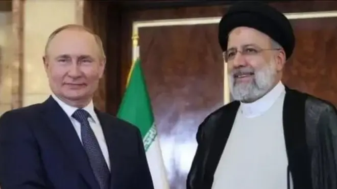 روسی صدر ولادیمیر پوتن اور ایران کے صدر ابراہیم رئیسی