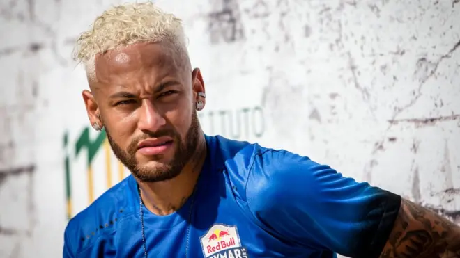 Neymar, samedi 13 juillet 2019, à Praia Grande (Brésil)