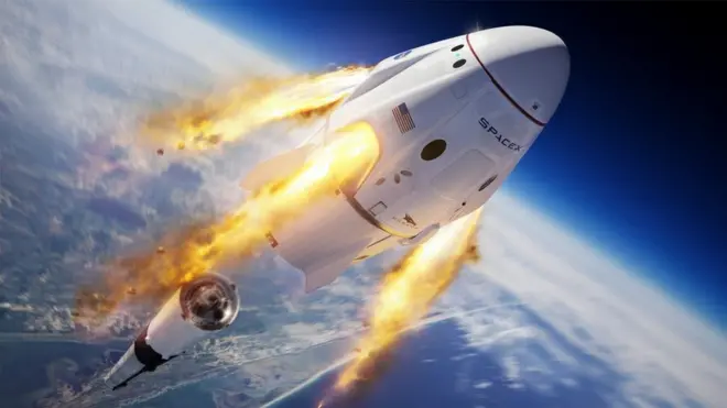 Artwork: The Crew Dragon has an innovative abort system if there's a problem during lift-off