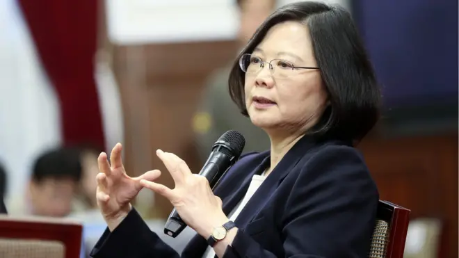 Tsai Ing-wen, pictured on 31 December 2017