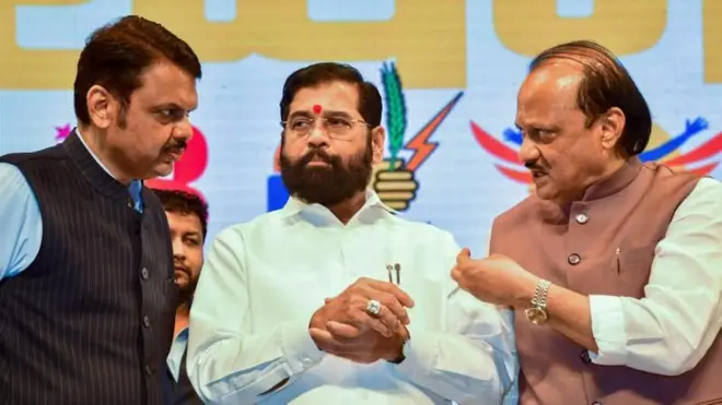 देवेंद्र फडणवीस, एकनाथ शिंदे आणि अजित पवार