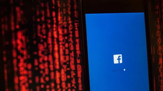 Facebook logo on smartphone