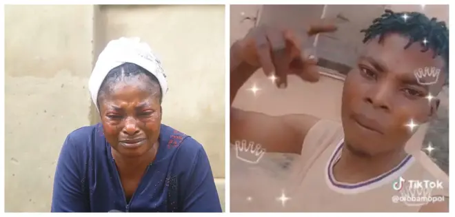 Iya Habeeb ati ọmọ rẹ, Oloogbe Habeeb Olajide to ku ninu ija Hausa ati Yoruba n'Ibadan