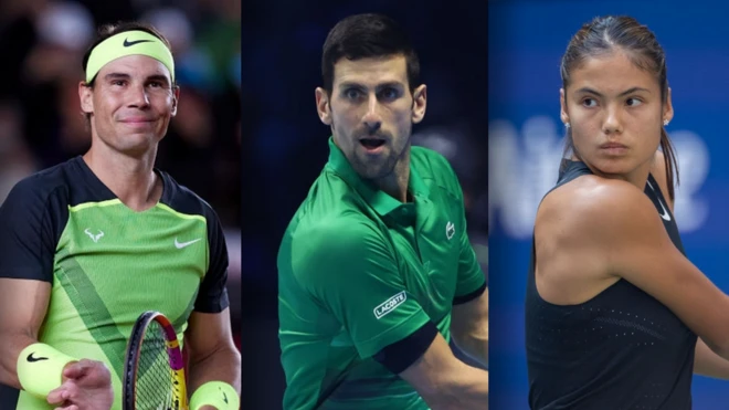 رافائل نادال (چپ) به رغم مصدومیت‌های مختلف در سال ۲۰۲۲ قهرمان دو گرند اسلم شد