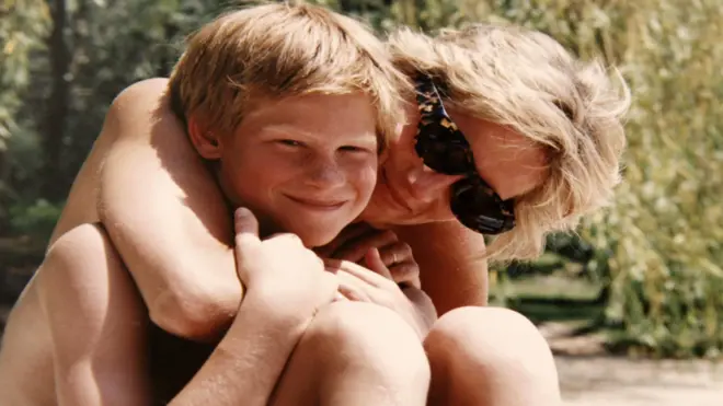 Prince Harry with Diana, Princess of Wales