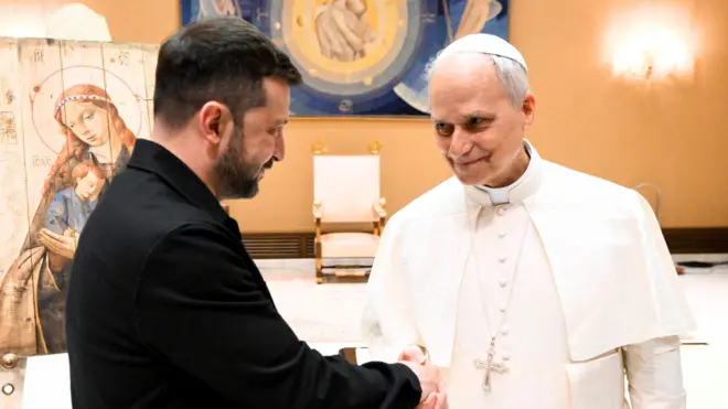 烏克蘭總統澤連斯基成為首位獲新教宗正式會見的外國領袖。