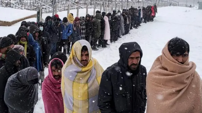 پناهجویان افغان در بوسنی در راه اروپا