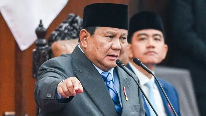 Presiden Prabowo Subianto menyampaikan pidato 