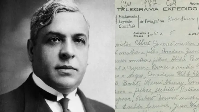 Sousa Mendes ve ona vize vermeyi durdurması için Portekiz hükümeti tarafından yollanan telgraflardan biri