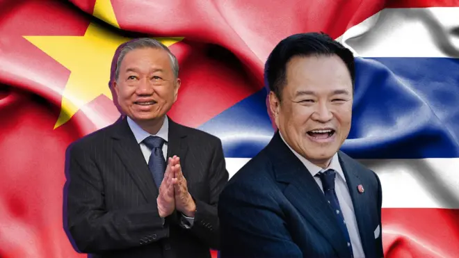 Ông Tô Lâm (trái) và ông Anutin (phải)