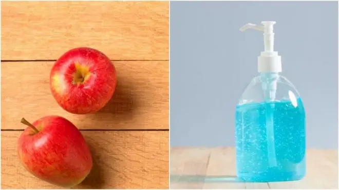 सेब और हैंड वॉश