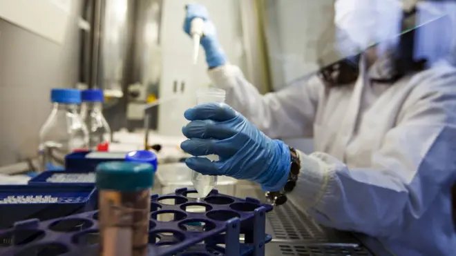 A woman in a lab