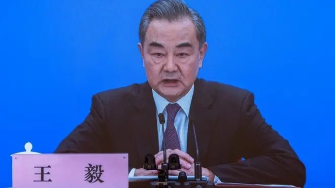 El canciller de China, Wang Yi, dio declaraciones durante la única rueda de prensa al año que concede.