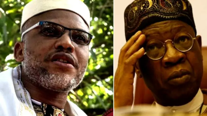 Lai Mohammed blame Nnamdi Kanu say na so so Twitter im just dey use plan anarchy