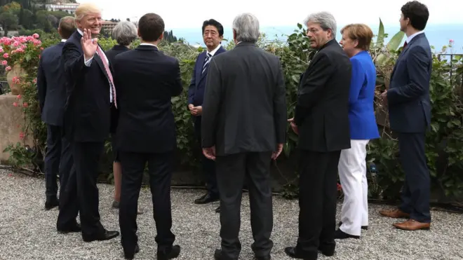 Ông Trump cùng lãnh đạo các nước G7 ở Ý năm 2017