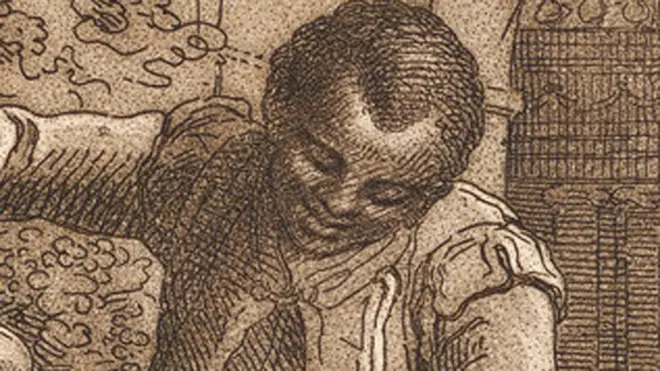 Ottobah Cugoano dans un tableau de Richard Cosway en 1784