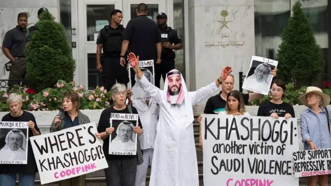 جمال خاشوقجی کی موت کے خلاف مظاہرہ