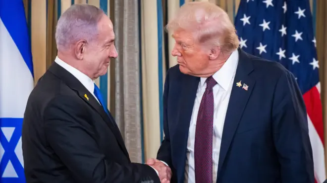 Benjamin Netanyahu aramukanya na Donald Trump 