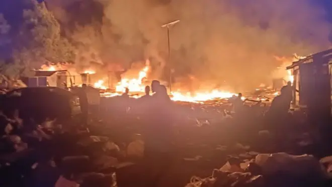 Aworan ijamba ina ninu ọja Aleshinloye