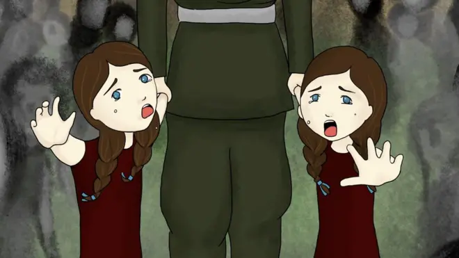 They pulled the girls from the arms of their mother...