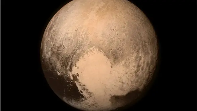 Pluto as shown by the New Horizons probe inn 2015