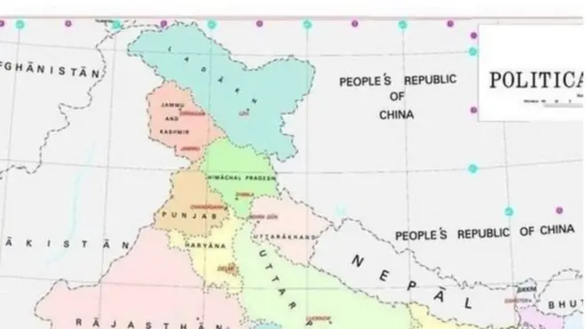 انڈیا کا جاری کردہ نیا نقشہ جسے پاکستان نے مسترد کر دیا ہے