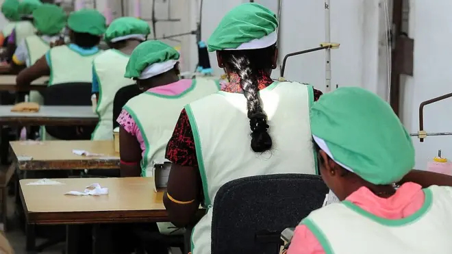 Women work in an apparel factory in Colombo on June 1, 2010