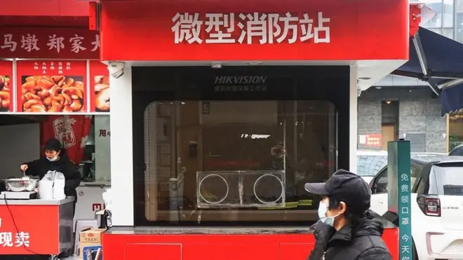 abandoned Covid testing booths in China