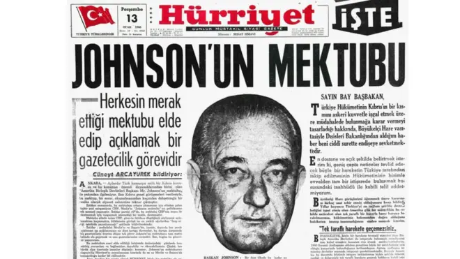 13 Ocak 1966 tarihli Hürriyet gazetesi, Cüneyt Arcayürek imzasıyla Johnson mektubunu yayınlamıştı.