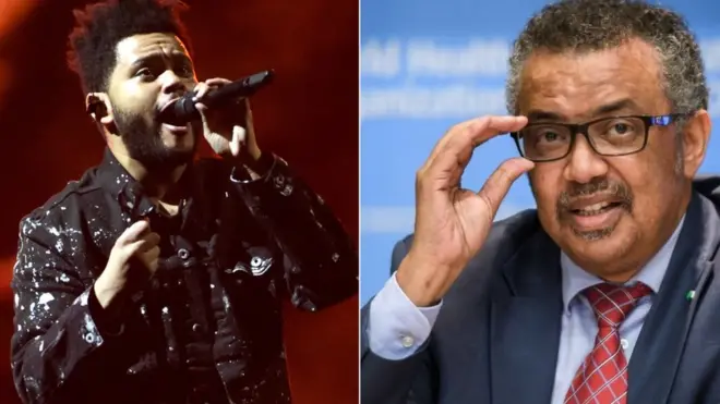 'ዘ ዊኬንድ' እና ዶ/ር ቴድሮስ አድሃኖም