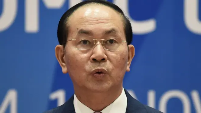 Chủ tịch Trần Đại Quang tại buổi họp báo kết thúc Hội nghị APEC 2017 ở Đà Nẵng hồi tháng 11/2017