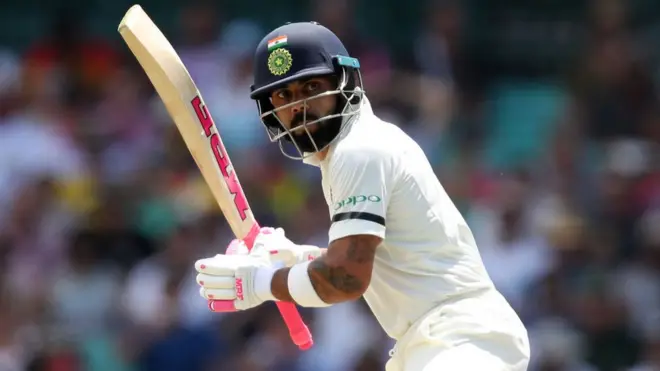 कप्तान कोहली 59 रन बनाकर क्रीज़ पर जमे हुए हैं