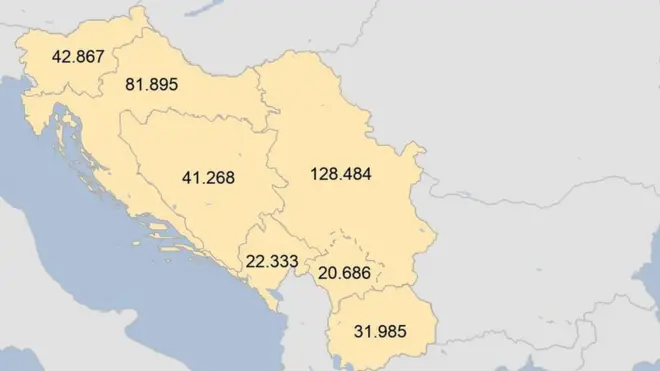Broj registrovanih slučajeva u novembru u regionu