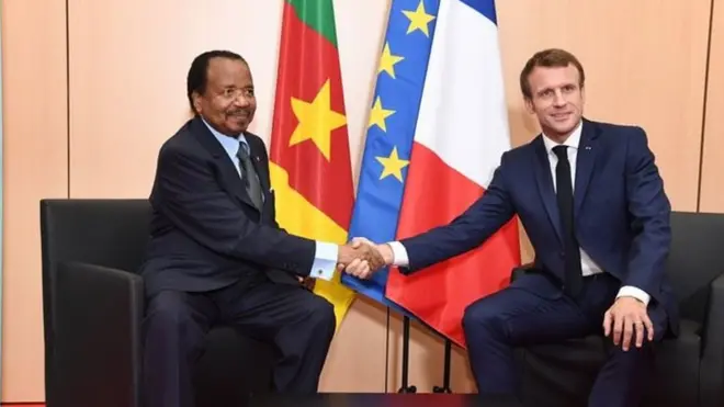 President Paul Biya and President Emmanuel Macron