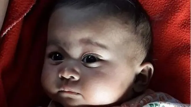 The baby after getting milk