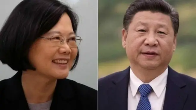ताइवानी राष्ट्रपति त्साई इंग वेन और चीनी चीनी राष्ट्रपति शी जिनपिंग
