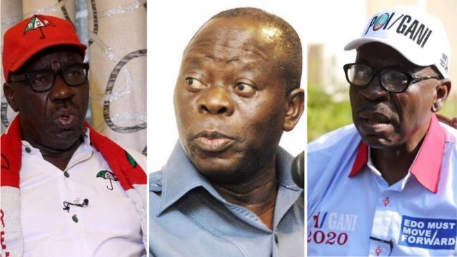 Adams Oshiomhole, Osagie Ize-Iyamu, Godwin Obaseki