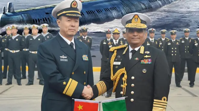 လျောင်နန် သင်္ဘော ဆိပ်ကမ်းမှာ ဘင်္ဂလားဒေ့ရှ် ရေတပ် ဦးစီးချုပ်က အခမ်းအနားနဲ့ လက်ခံ