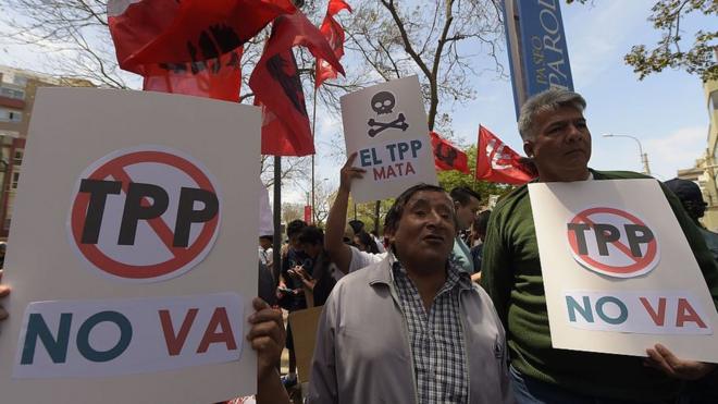 Protesta contra el TPP en México