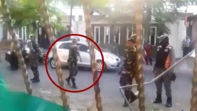 Sejumlah tentara yang terlihat di depan asrama Kamasan, 16 Agustus lalu.