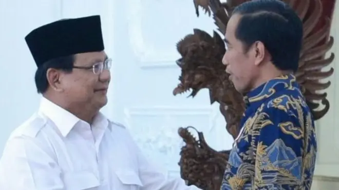 Prabowo Subianto menemui Presiden Jokowi di Istana Merdeka, Jakarta, Kamis (17/11) siang.