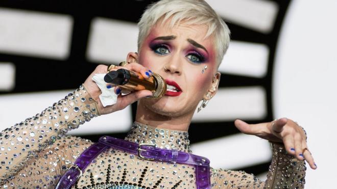 La cantante estadounidense Katy Perry en un concierto