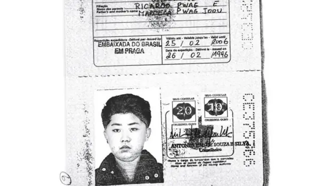 Ảnh cuốn hộ chiếu Brazil mang ảnh ông Kim Jong-un được cấp ngày 26/2/1996
