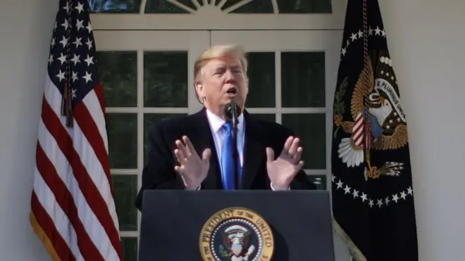 صدر ٹرمپ نے کہا ہے کہ دولتِ اسلامیہ کی خلافت ' گرنے کے قریب' ہے۔