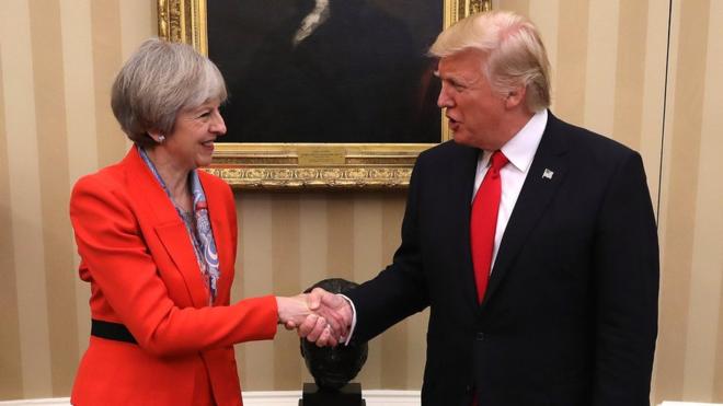 Theresa May y Donald Trump