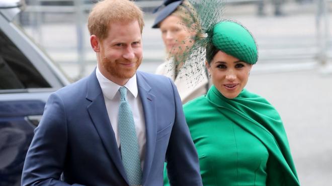 Prince Harry, Duke of Sussex and Meghan, Duchess of Sussex meets children as she attends the Commonwealth Day Service 2020 on March 09, 2020 in London